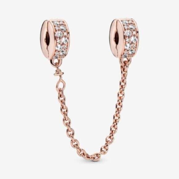 Pandora Jewelry - Pandora Clear Pav Safety Chain Clip Charm